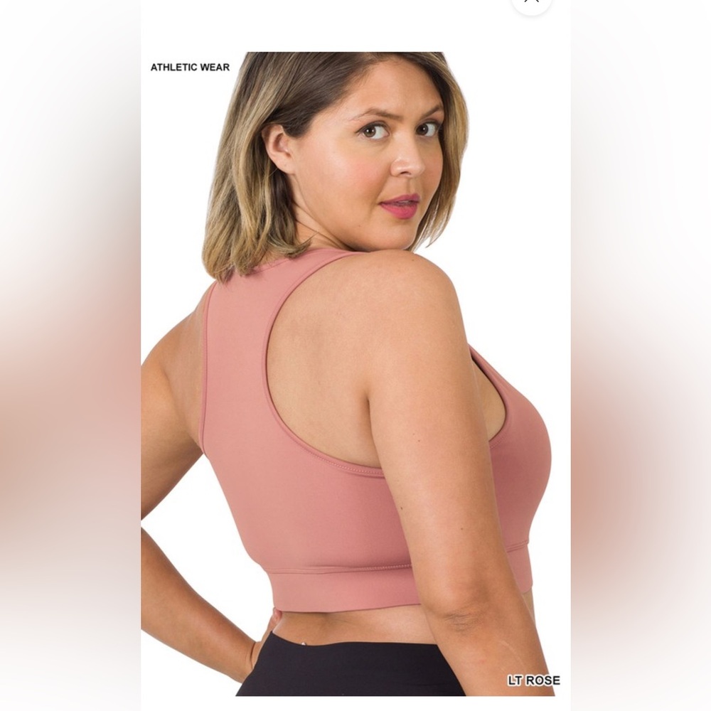 NWT! Plus Desert Rose Athletic Racerback Soft Padded Bra - Picture 2 of 2